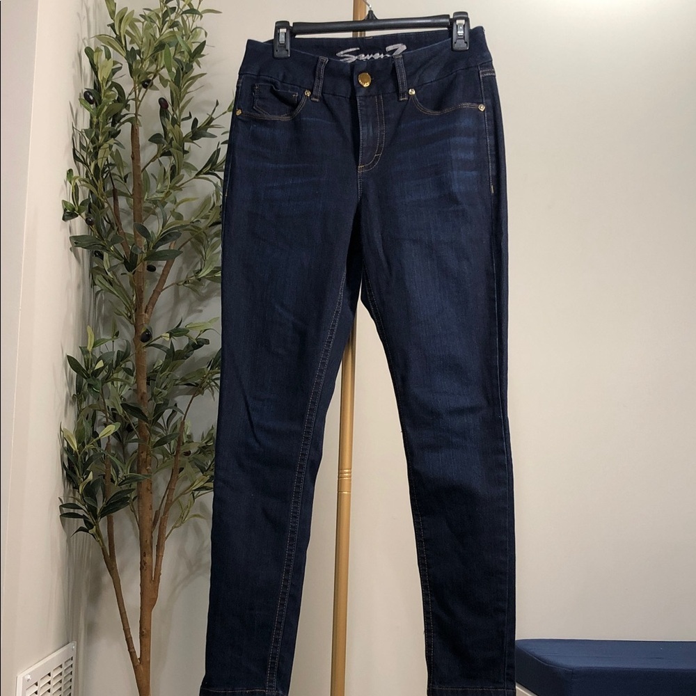 Seven7 Women's Deep Blue Skinny Jeans (B1)